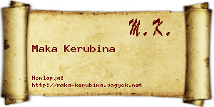Maka Kerubina névjegykártya